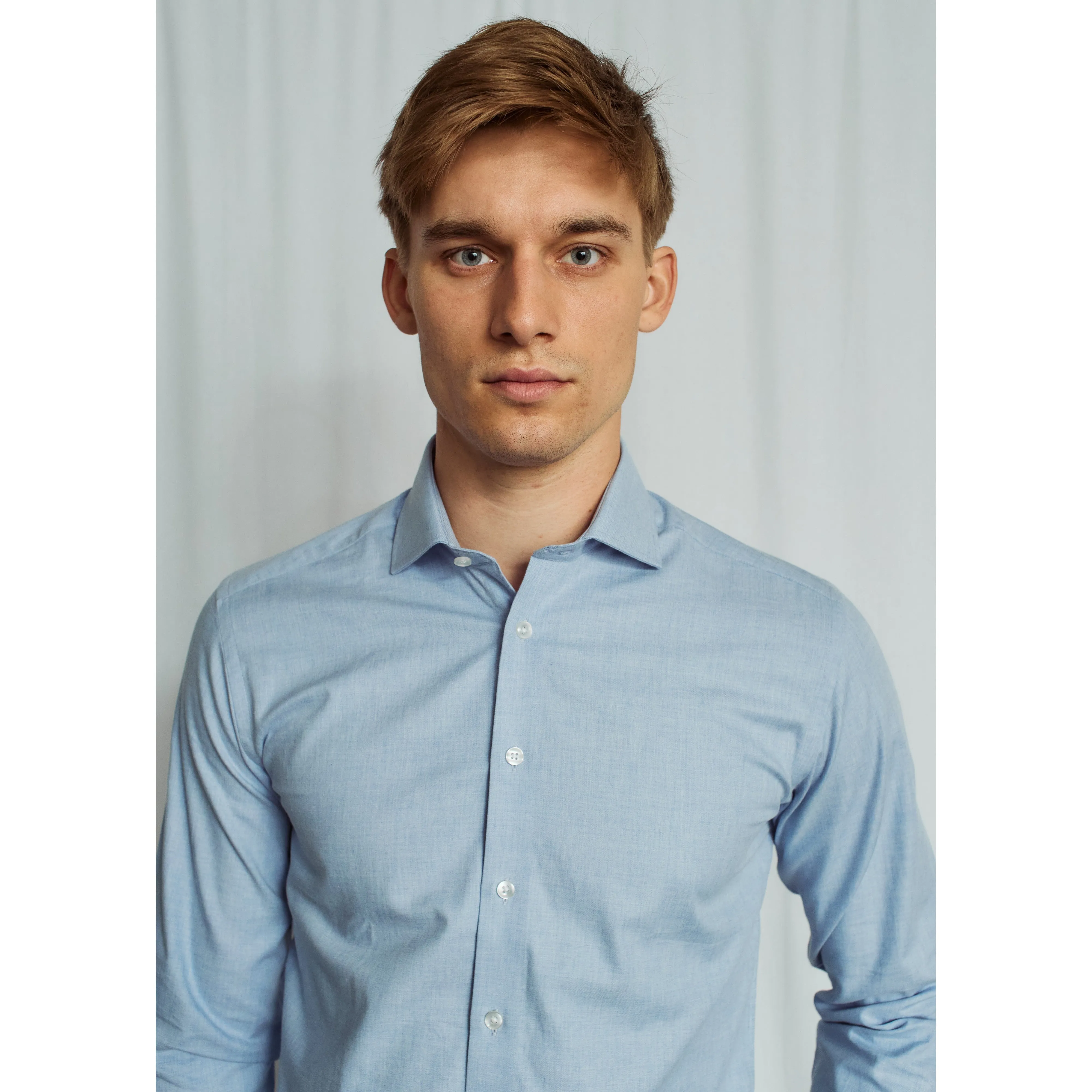 MCCOLLUM MODERN FIT MELANGE COTTON SHIRT