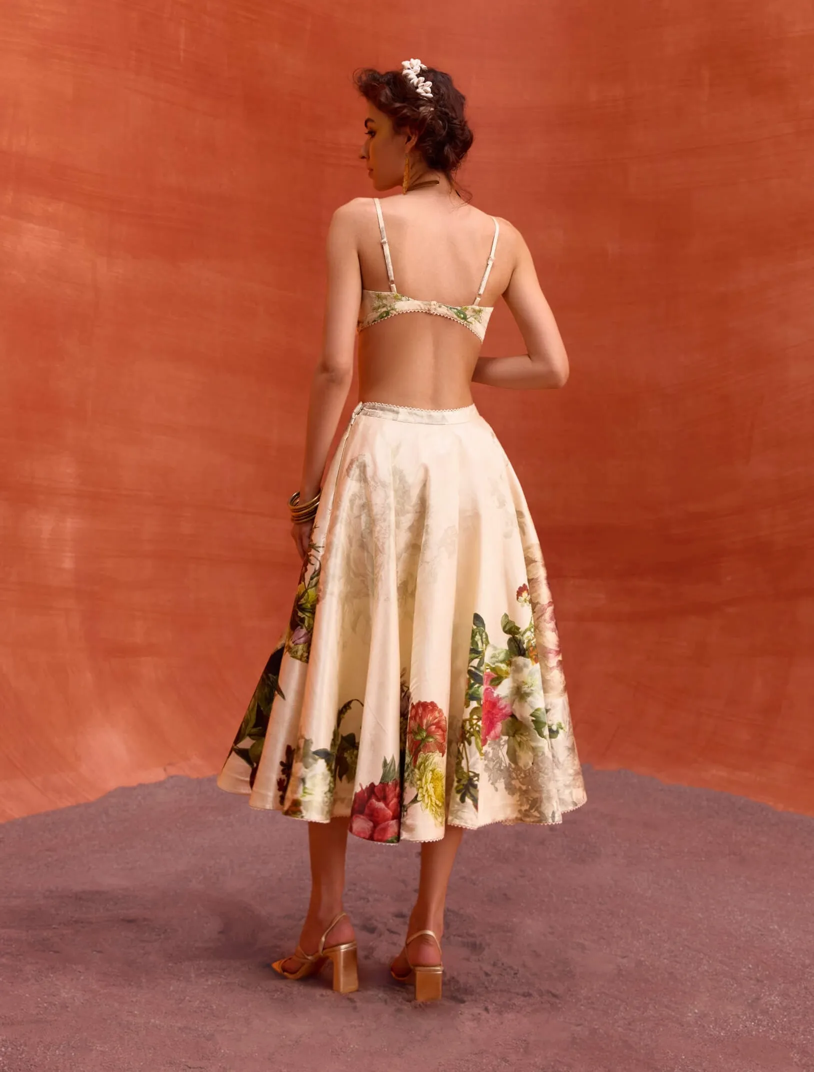 Melinda floral skirt and shirt set