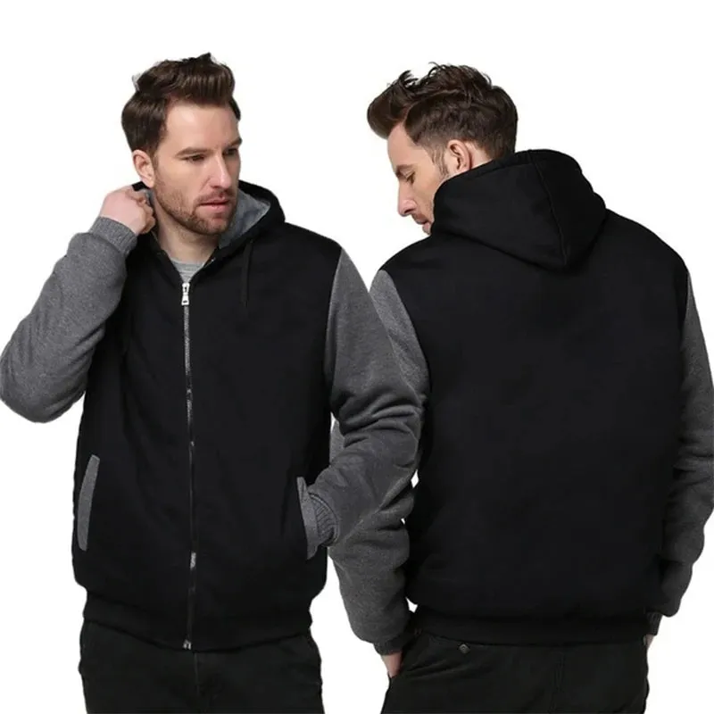 Men's Camouflage Fleece Winter Jacket - Thicken Hooded Coat - Casual Zip-Up Hoodies