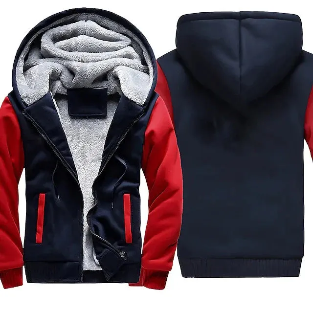 Men's Camouflage Fleece Winter Jacket - Thicken Hooded Coat - Casual Zip-Up Hoodies