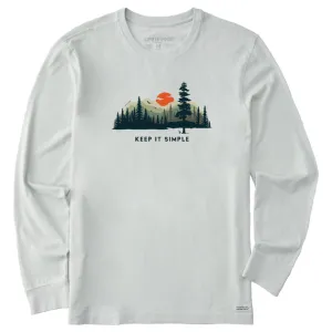 Men's Keep it Simple Evergreen Silo Long Sleeve Tee - Fog Gray - 115462