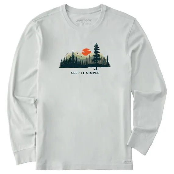 Men's Keep it Simple Evergreen Silo Long Sleeve Tee - Fog Gray - 115462