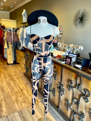 Mesh Bodysuit W Pants Set