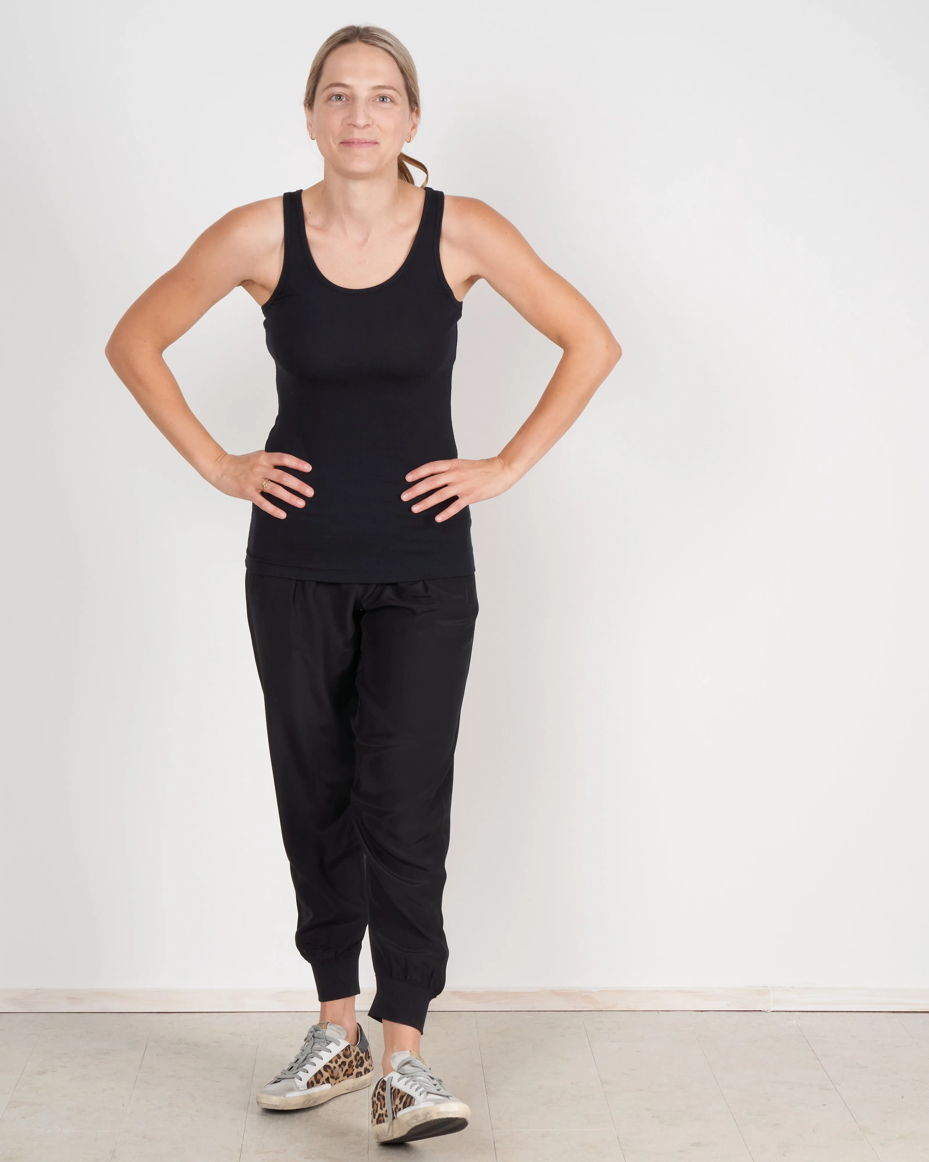 micro modal ribbed boy tank - black