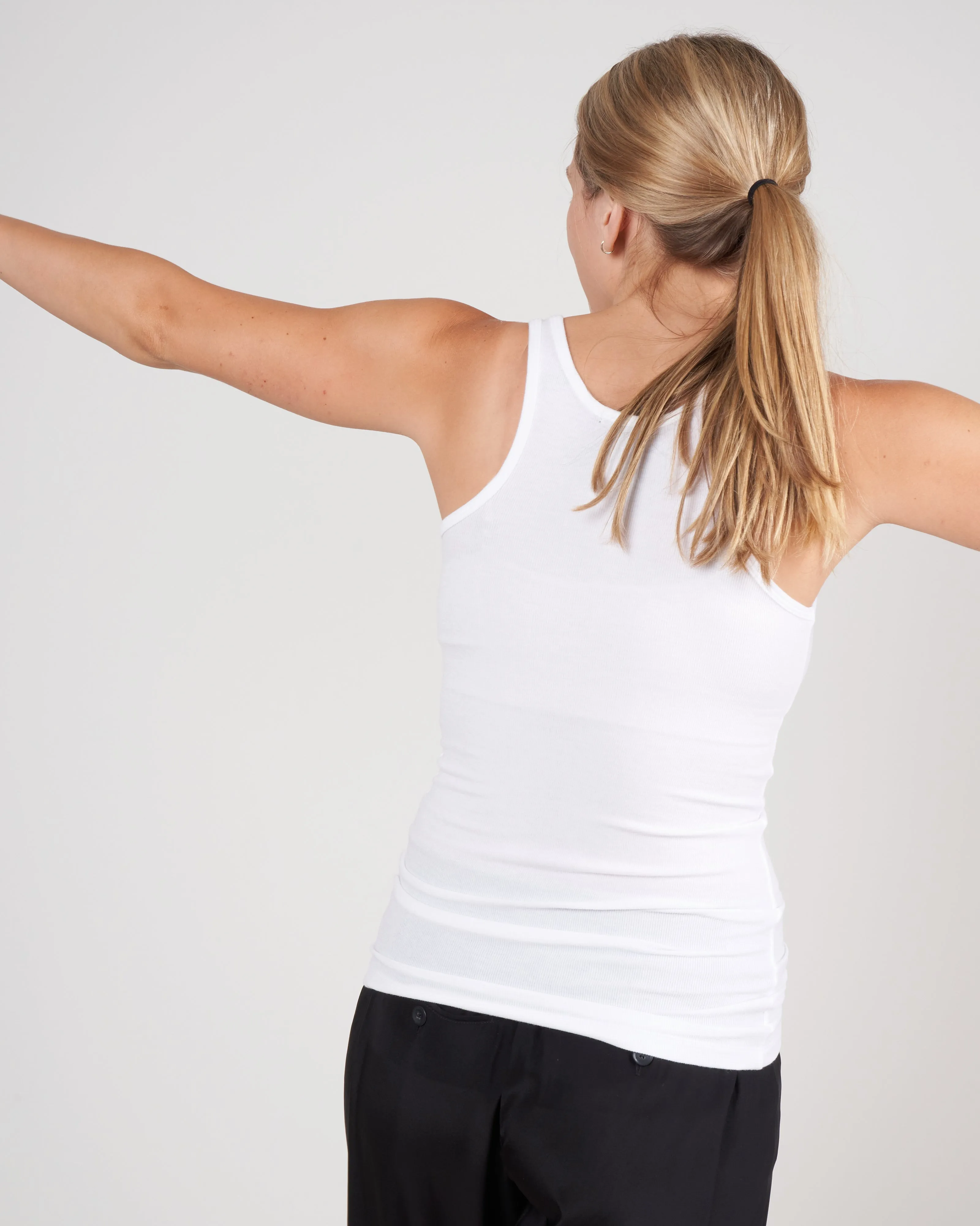 micro modal ribbed boy tank - white