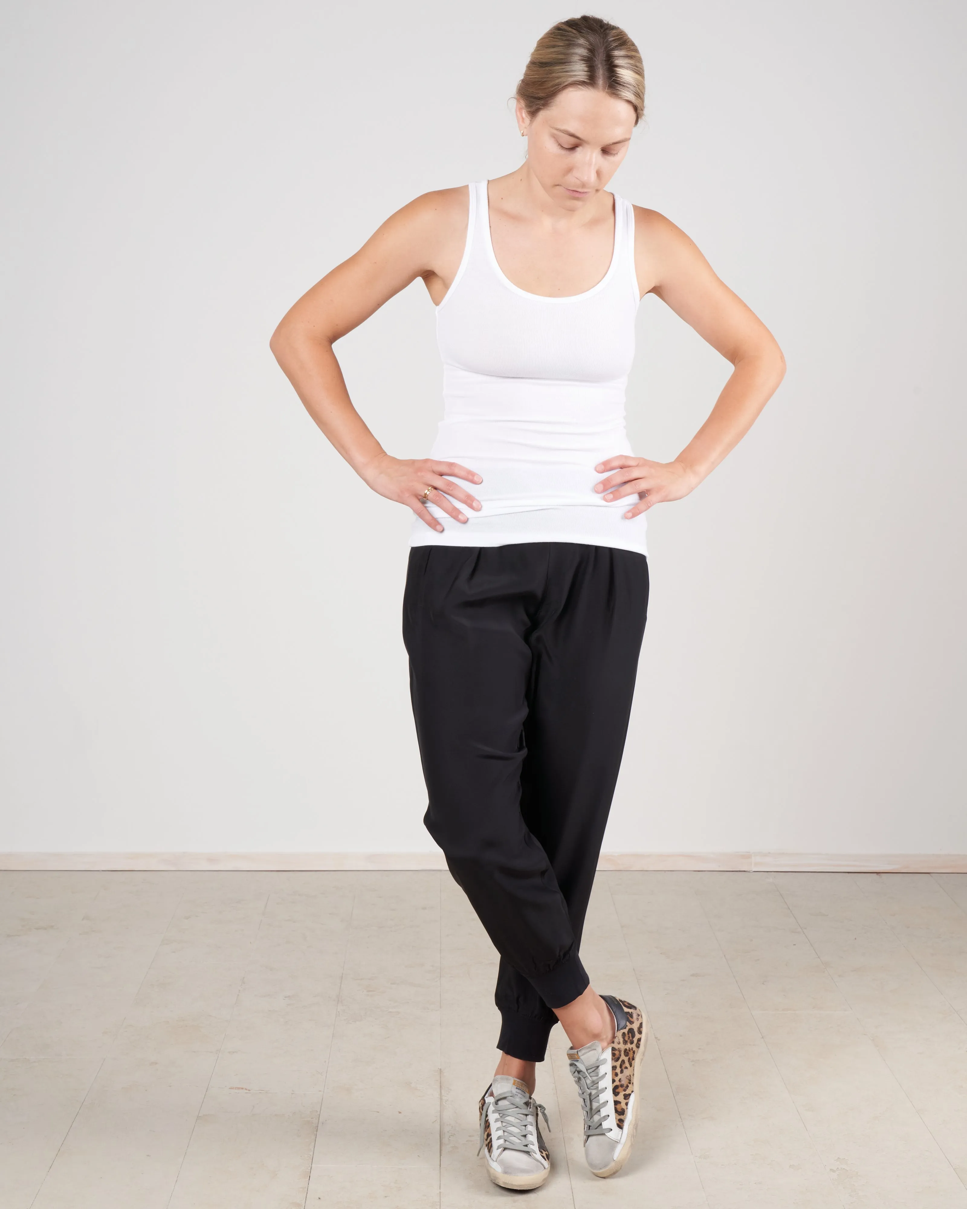 micro modal ribbed boy tank - white