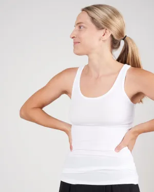 micro modal ribbed boy tank - white