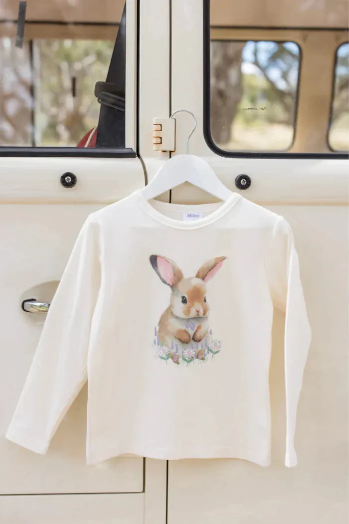 Milky | Bunny Long Sleeve Tee | Size 8-12