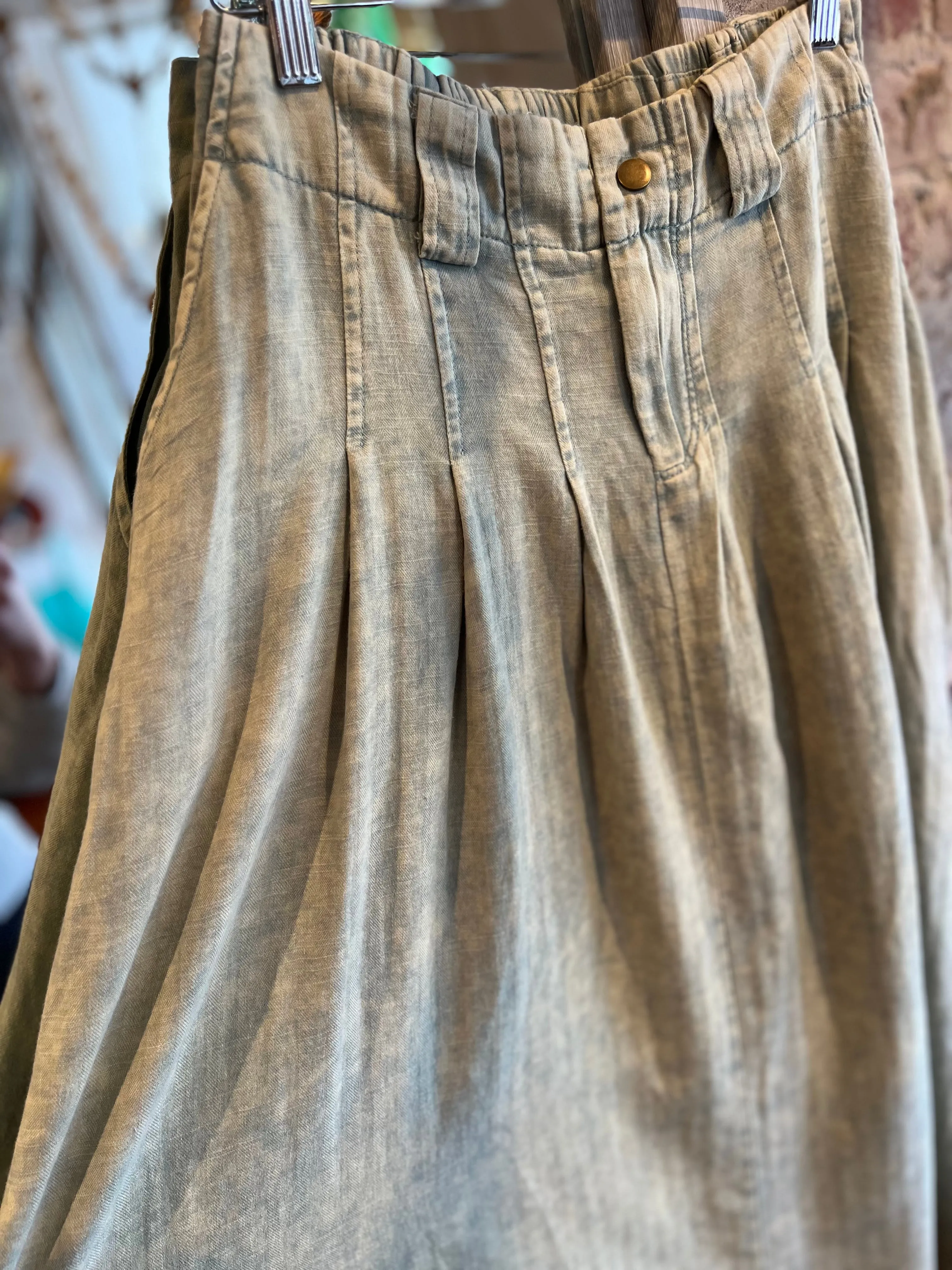 Mint Pleated Maxi Skirt