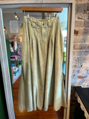 Mint Pleated Maxi Skirt