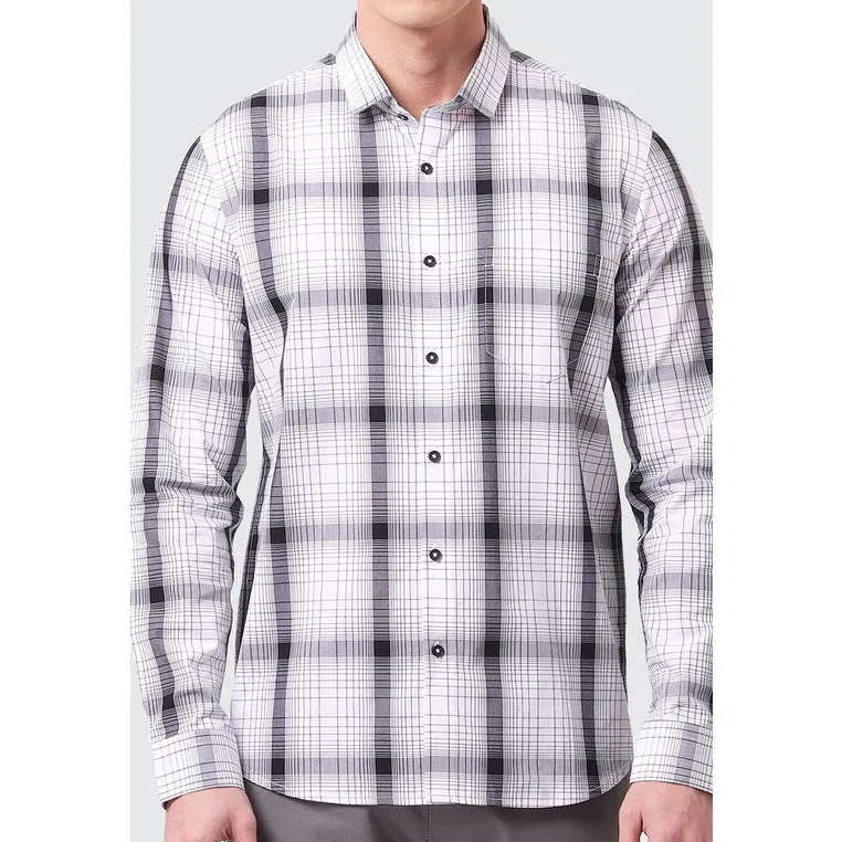 MOC Kemeja Lengan Panjang Pria BILSTON - WHITE