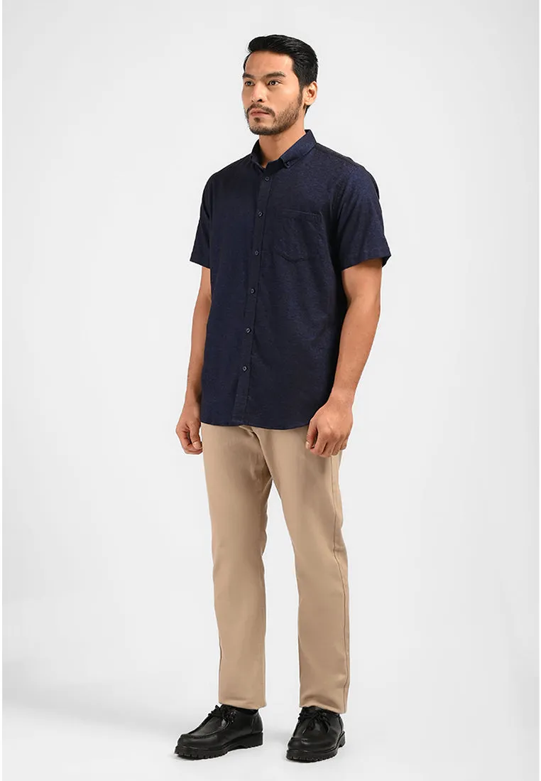 MOC Kemeja Lengan Pendek Pria MALVOY-BLUE