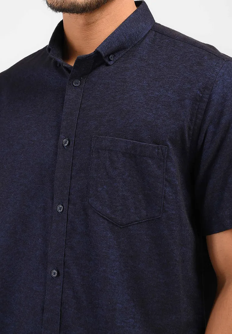MOC Kemeja Lengan Pendek Pria MALVOY-BLUE