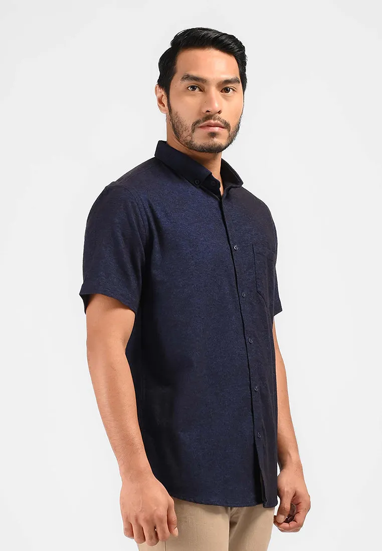 MOC Kemeja Lengan Pendek Pria MALVOY-BLUE