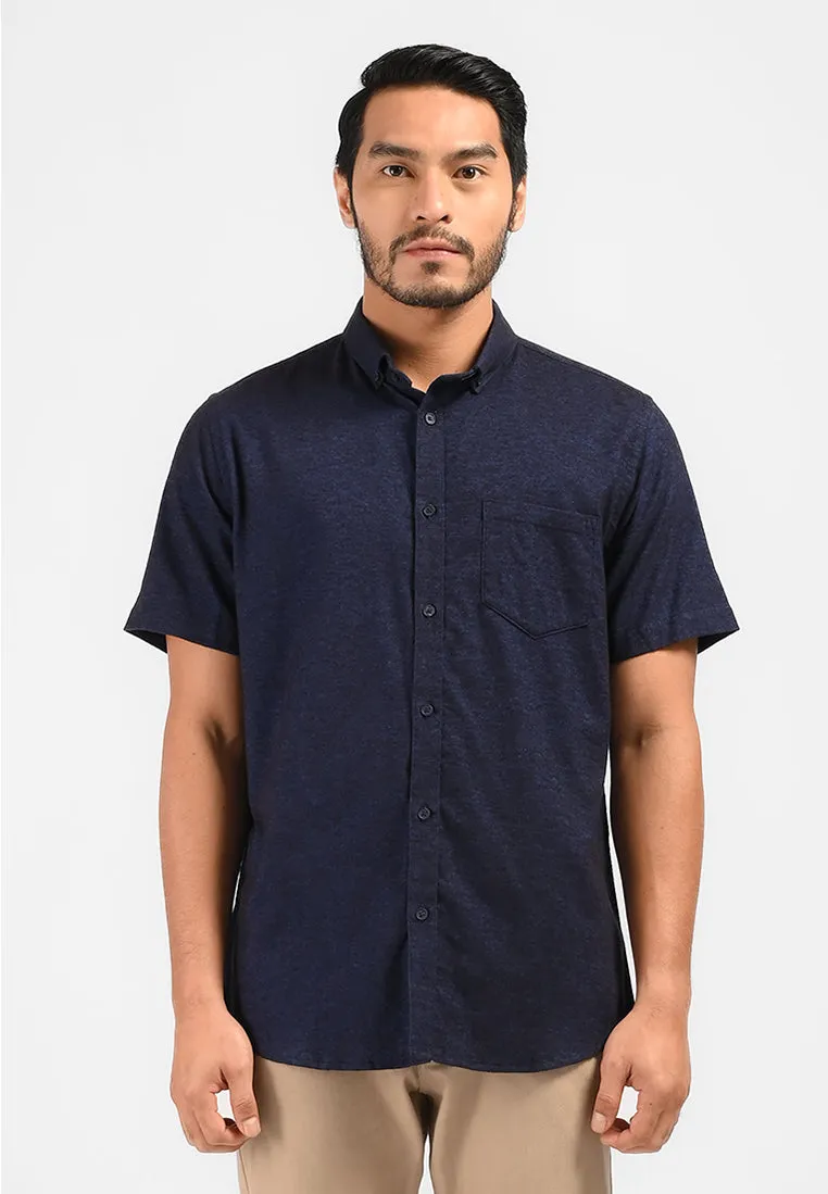 MOC Kemeja Lengan Pendek Pria MALVOY-BLUE