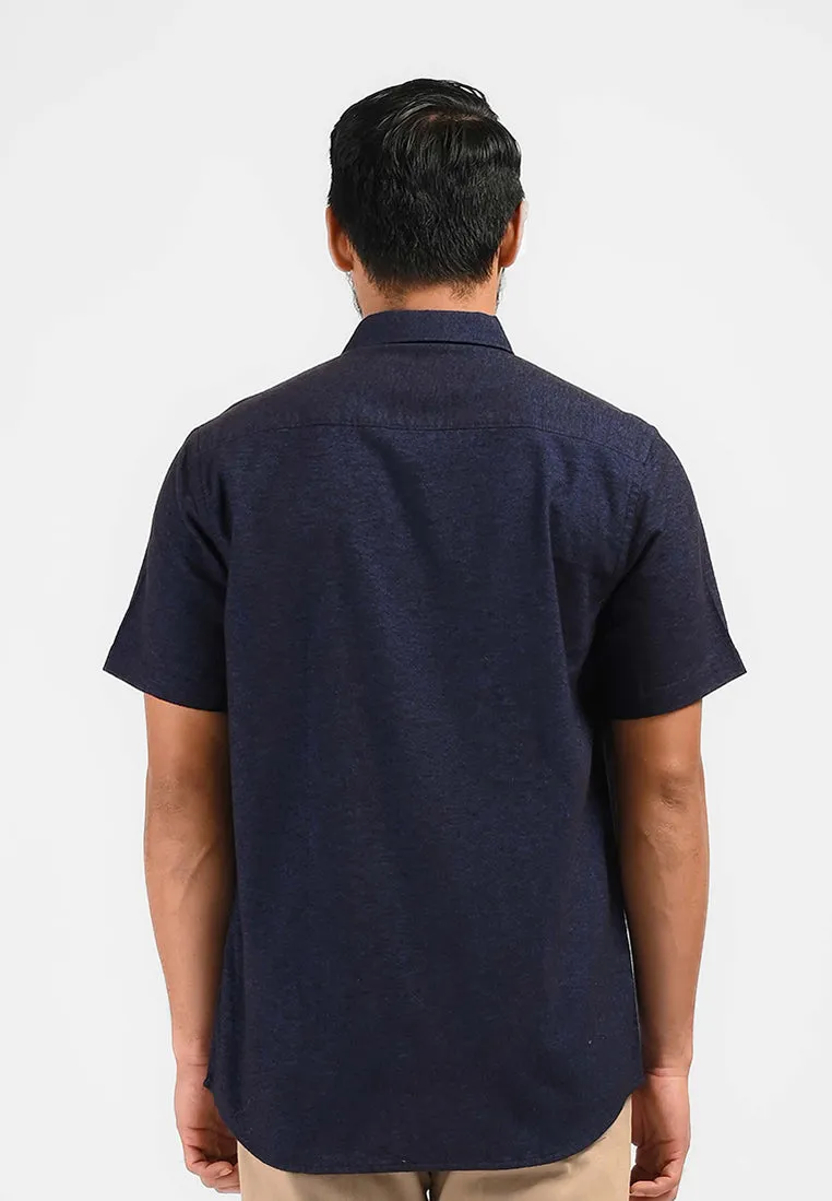 MOC Kemeja Lengan Pendek Pria MALVOY-BLUE