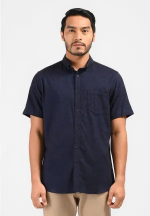 MOC Kemeja Lengan Pendek Pria MALVOY-BLUE