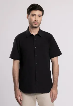 MOC - Kemeja Lengan Pendek Pria Riley - Black