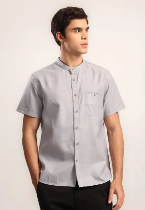 MOC Kemeja Shanghai Lengan Pendek Pria Abbari B - Grey