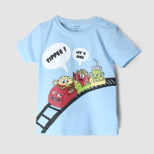 Modern Blue Themed Boys T-Shirt