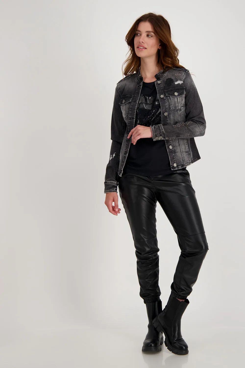 Monari Embroidered Jean Jacket M806414