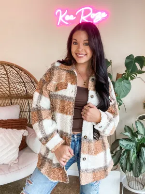 MY TYPE SHERPA JACKET-RUST MIX