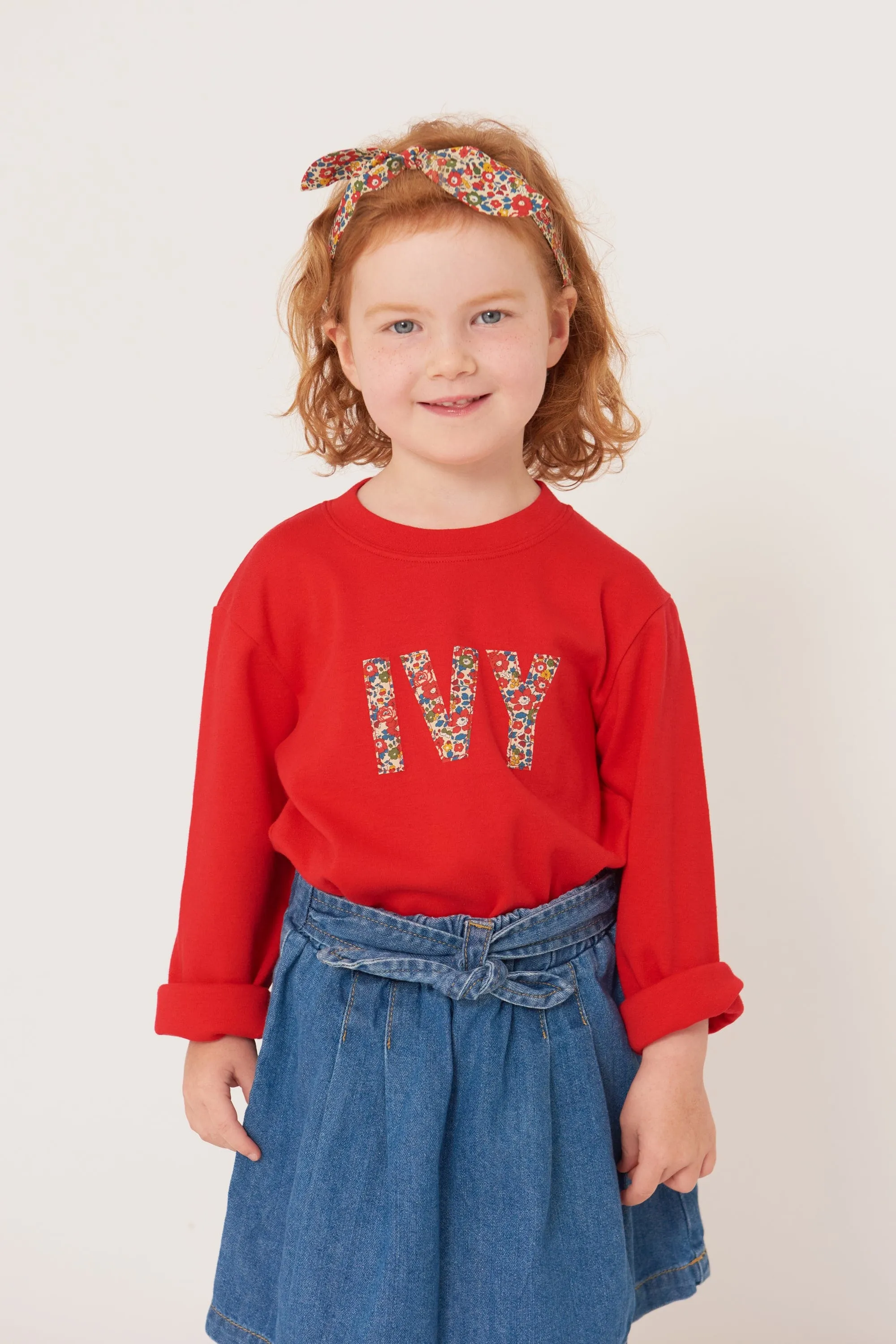 Name Red Tee in Choice of Liberty Print