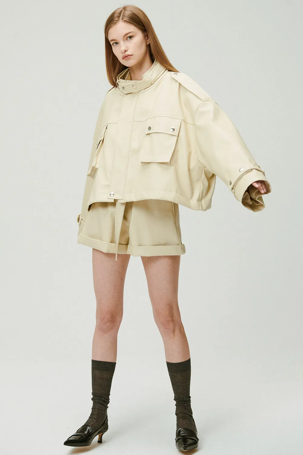 Naomi Oversized Pleather Jacket