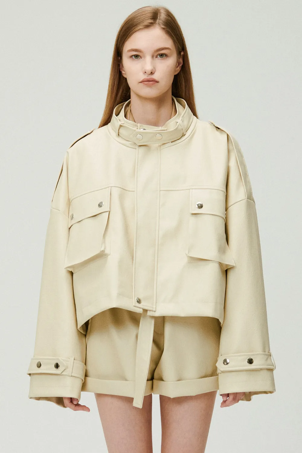 Naomi Oversized Pleather Jacket