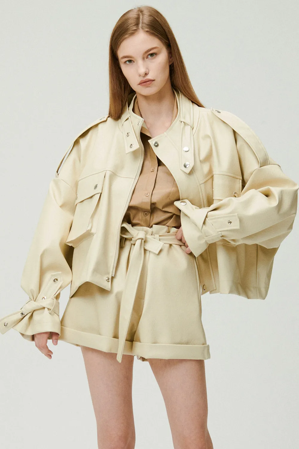 Naomi Oversized Pleather Jacket