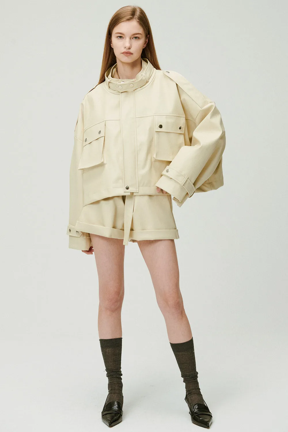 Naomi Oversized Pleather Jacket