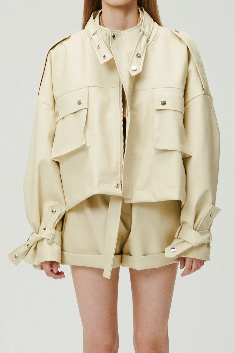 Naomi Oversized Pleather Jacket