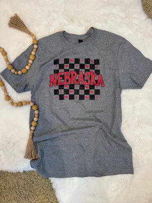 Nebraska Checkered Tee