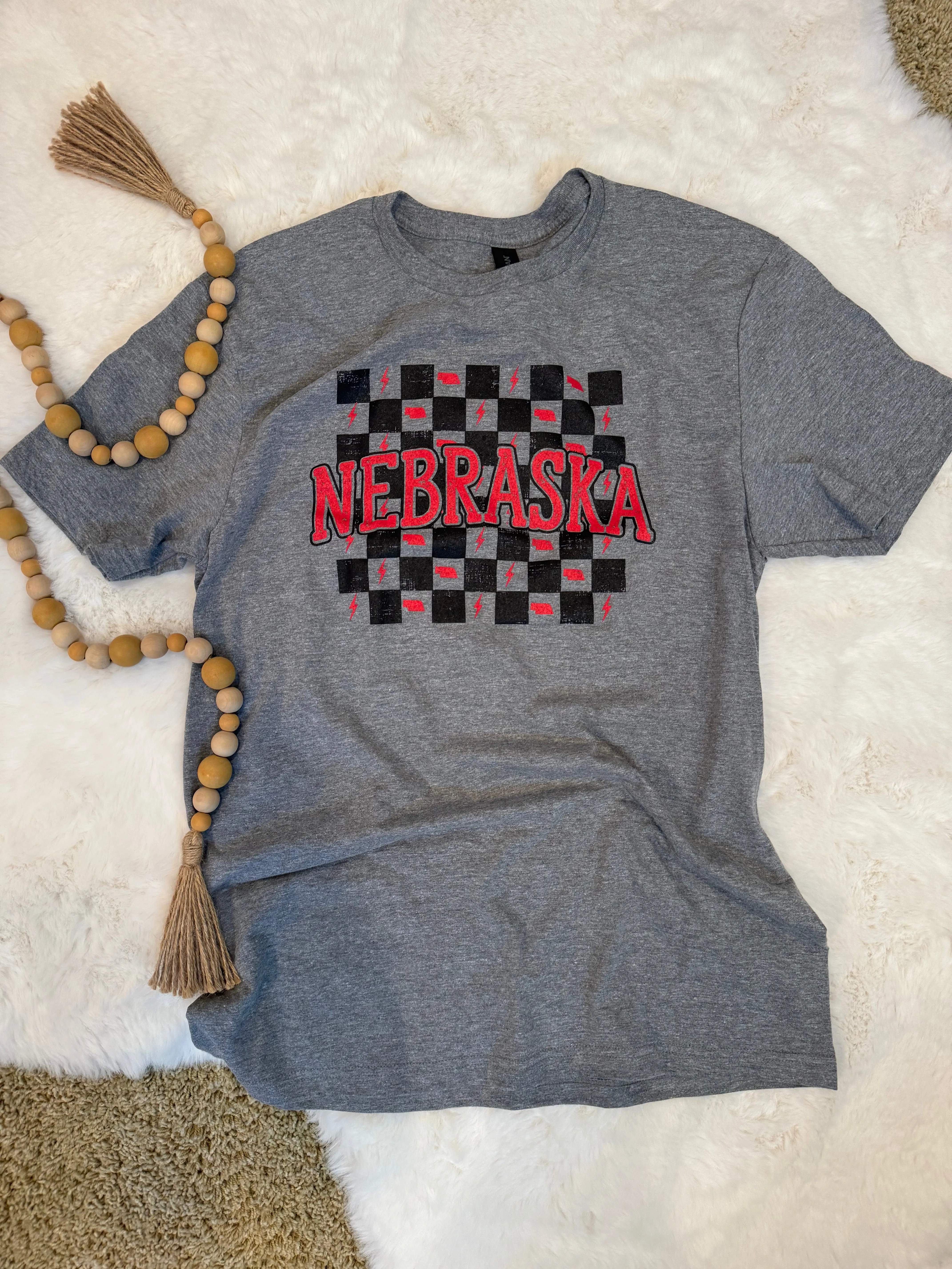 Nebraska Checkered Tee