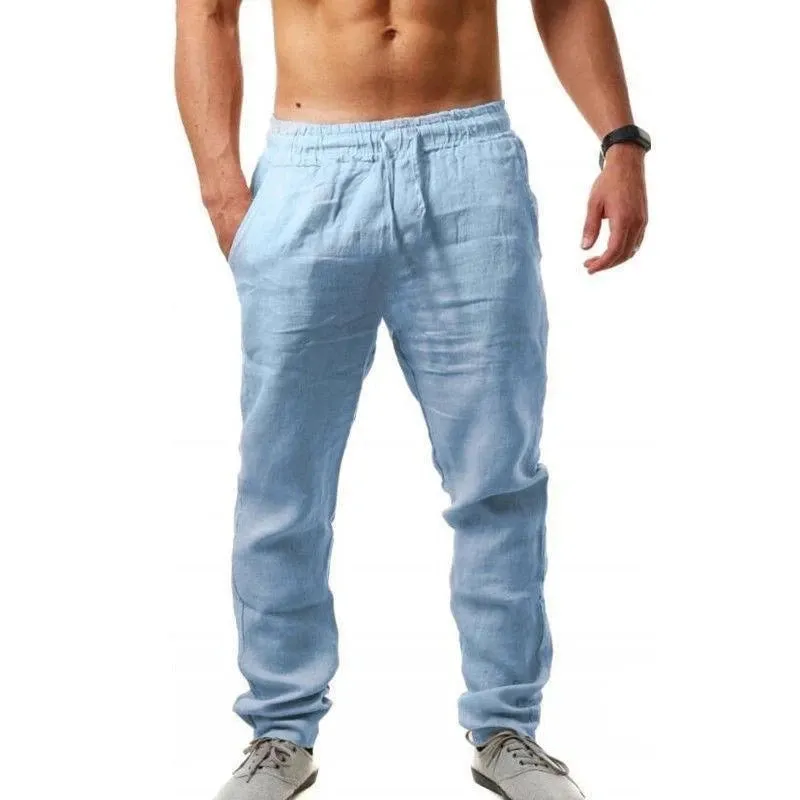 New Men's Cotton Linen Loose Pants
