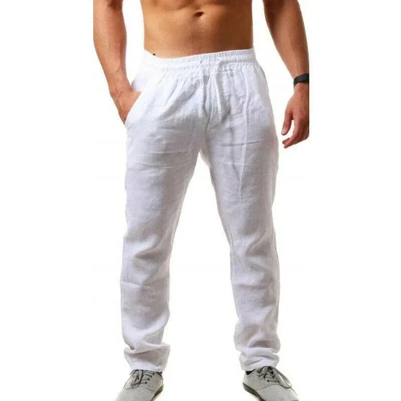 New Men's Cotton Linen Loose Pants