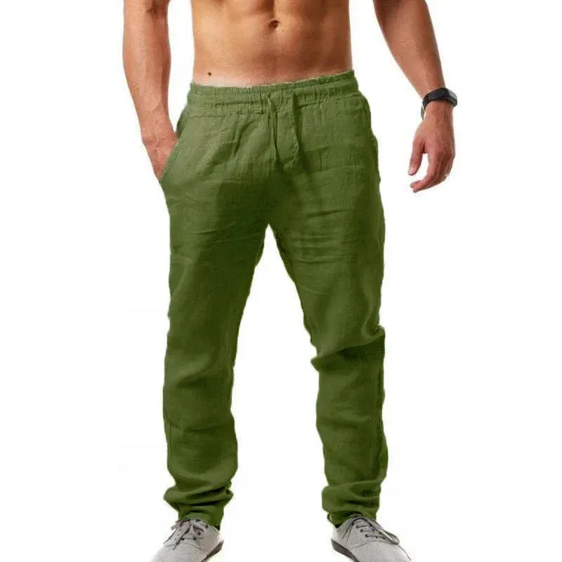New Men's Cotton Linen Loose Pants
