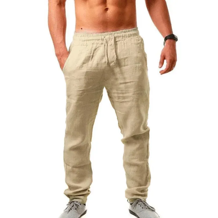 New Men's Cotton Linen Loose Pants