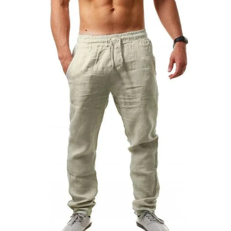 New Men's Cotton Linen Loose Pants