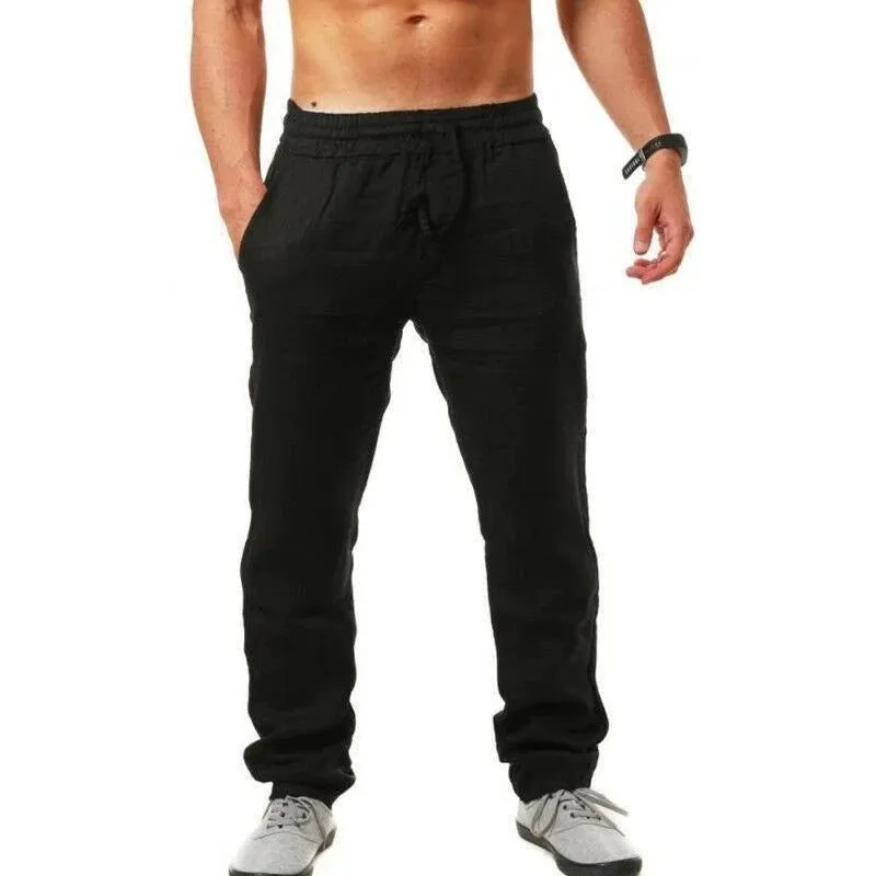 New Men's Cotton Linen Loose Pants