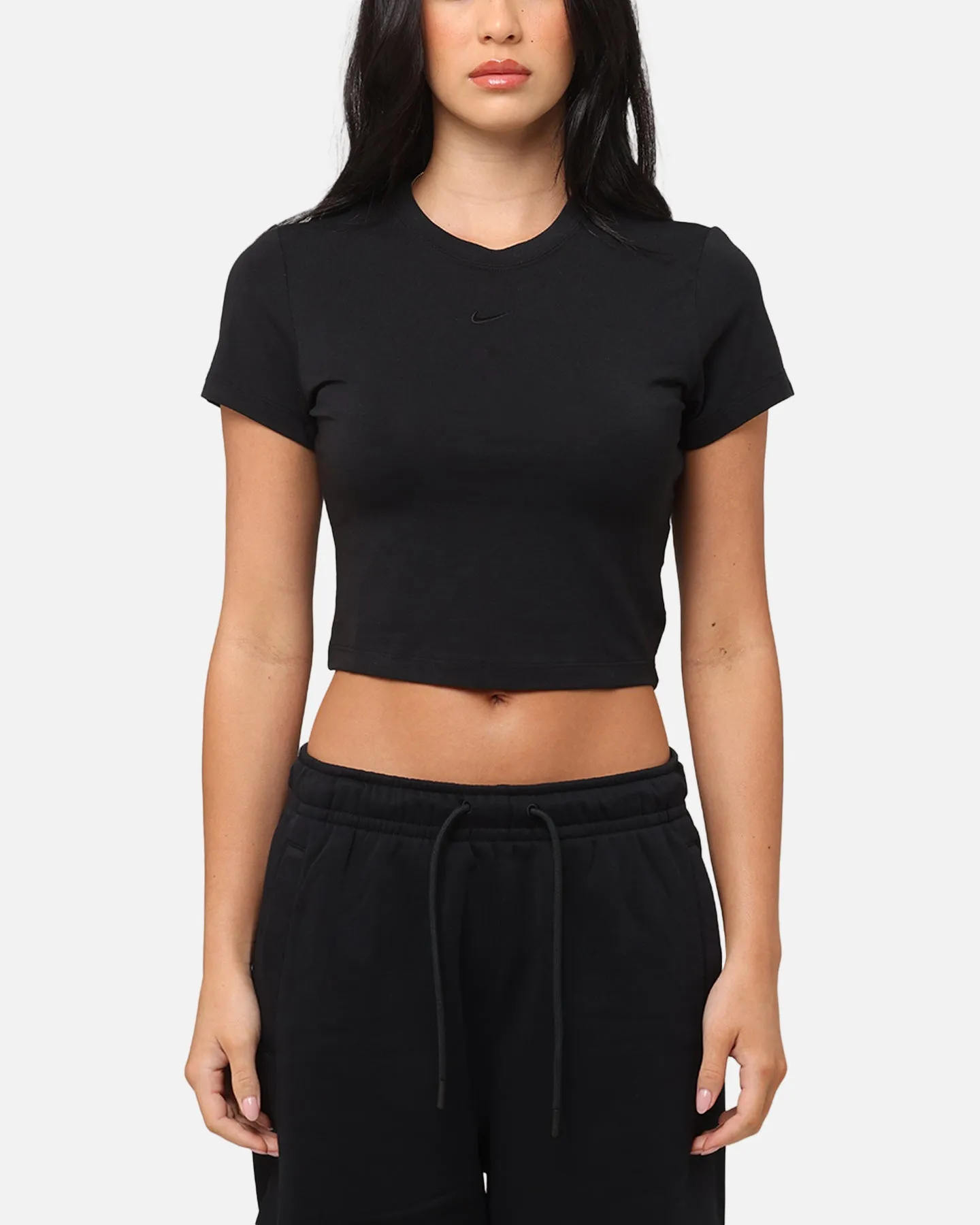 Nike Women's Sportswear Chill Knit Crop T-Shirt Black/Black
