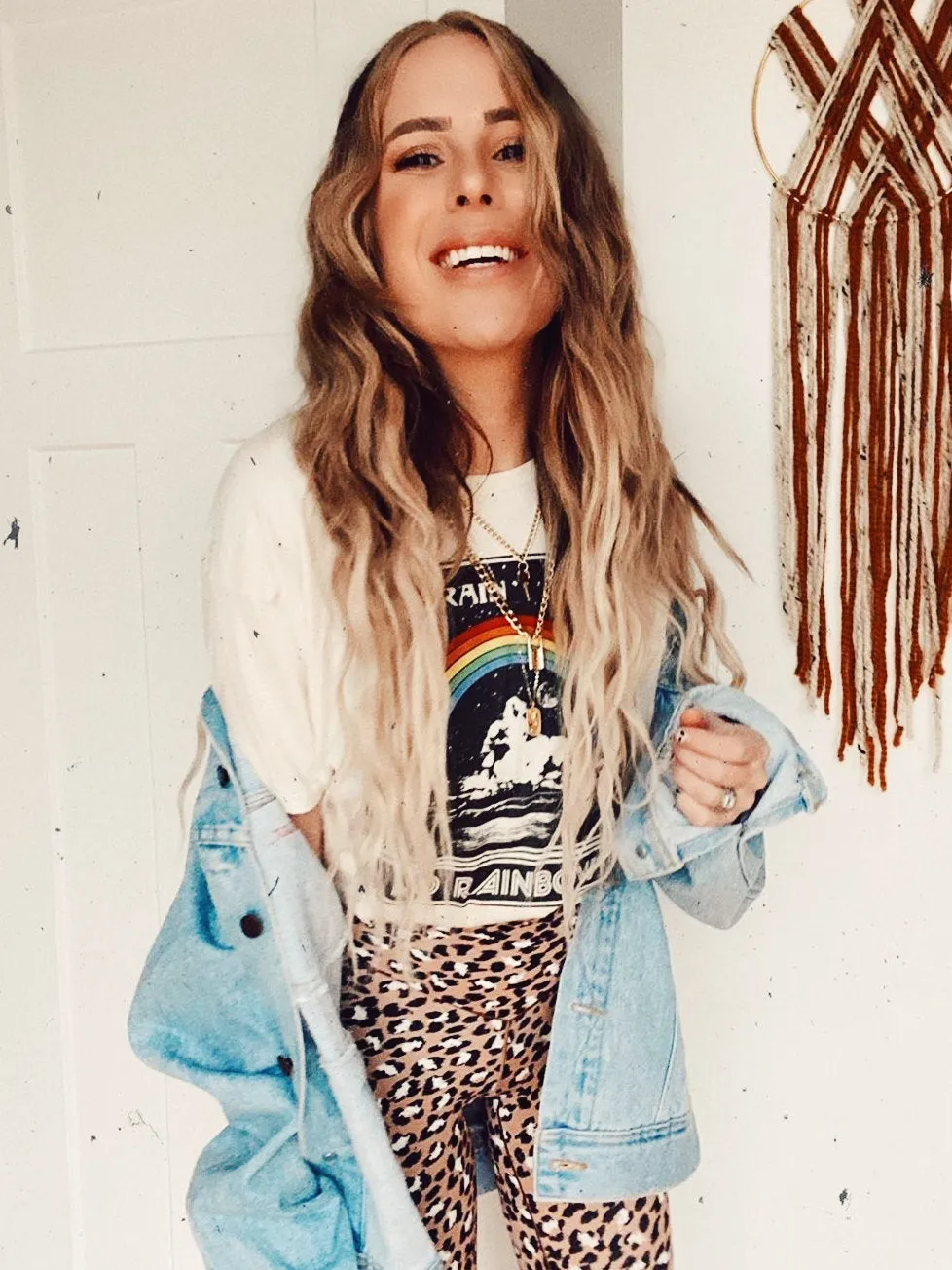 No Rain No Rainbow Tee - Soft Cream