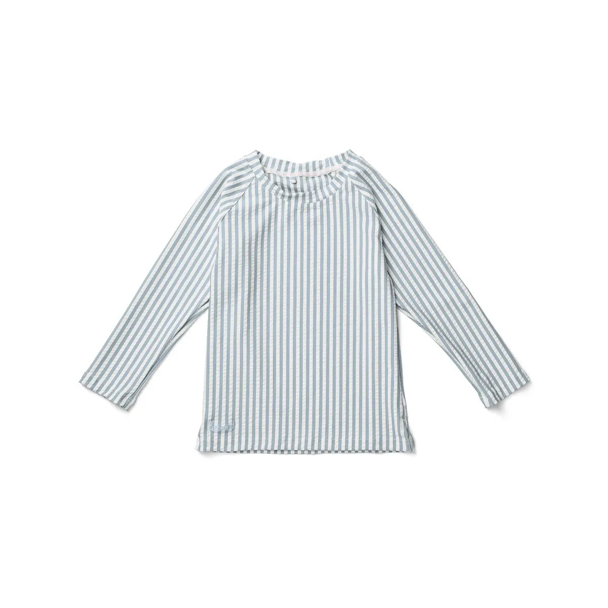 Noah Swim Tee - Y/D stripe: Sea blue/white