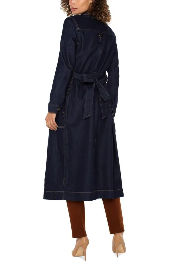 Notch Collar Belted Duster Jacket