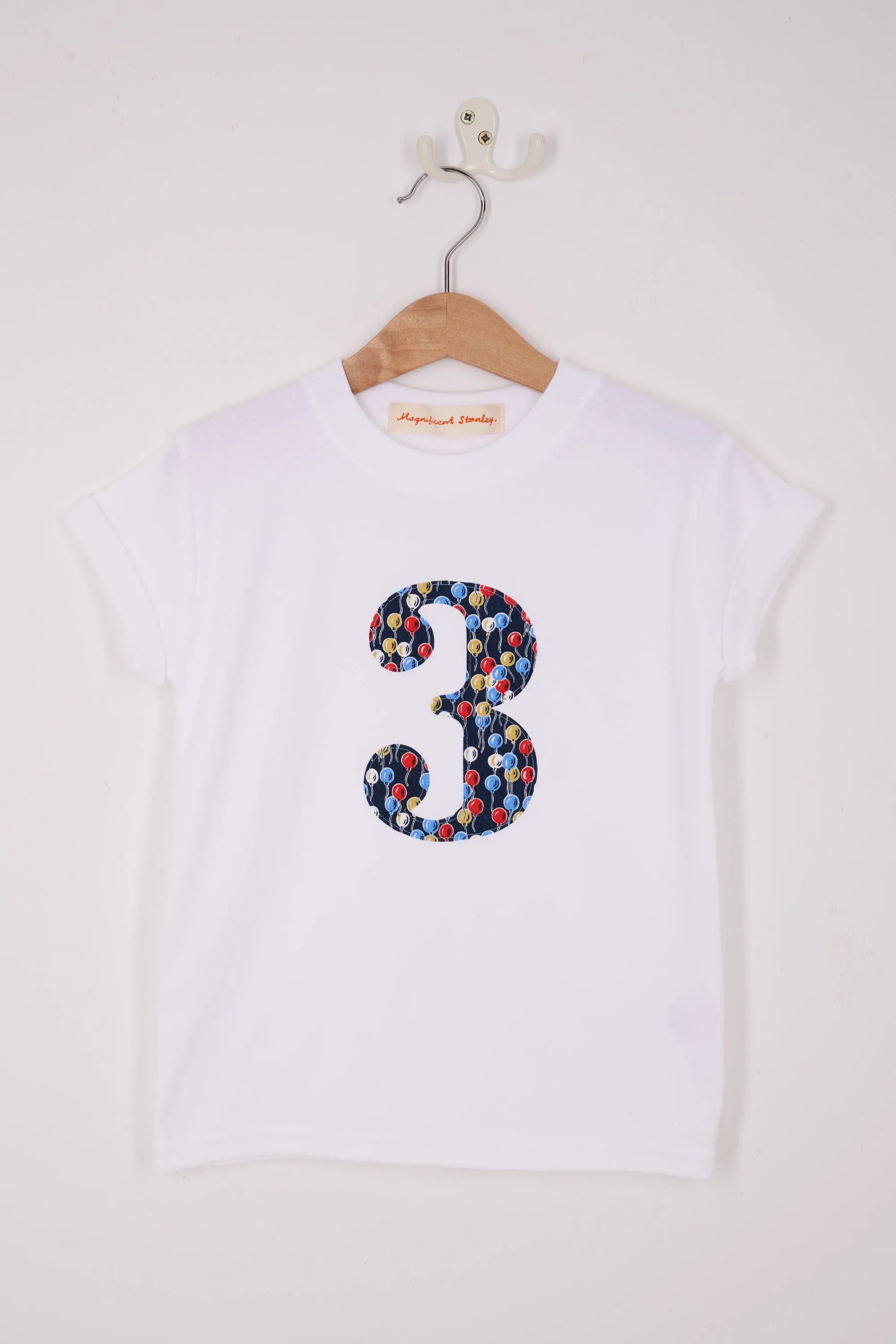 Number White T-Shirt in Ethan's Party Liberty Print
