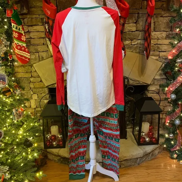 NWT Disney Store Two Piece Winter Mickey and Minnie Mouse Pajama Set XL