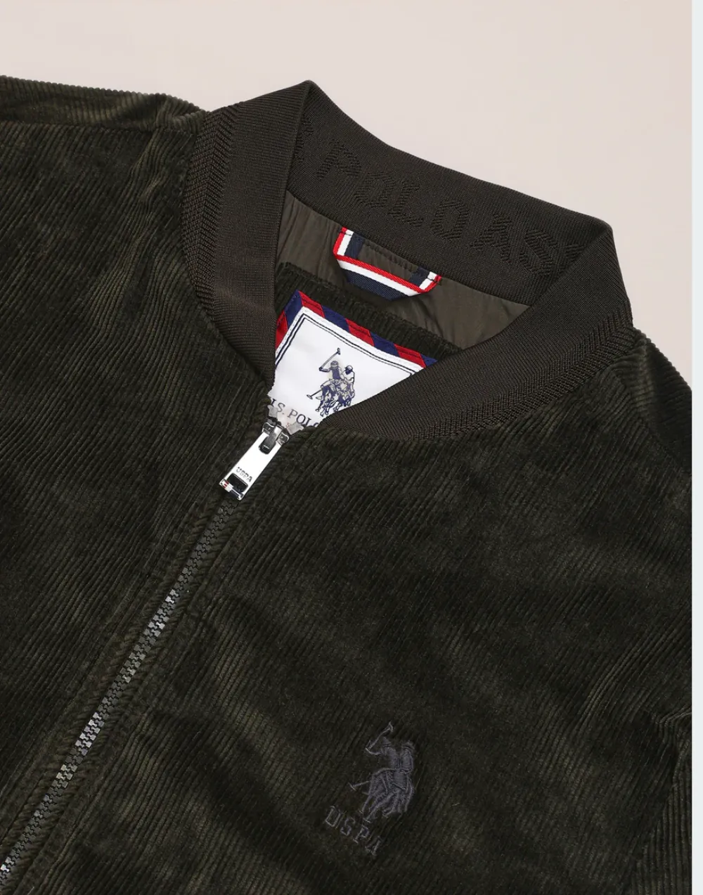 Olive Textured Regular Fit Jacket