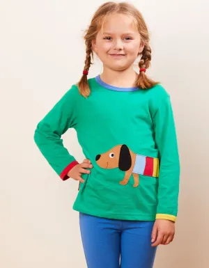 Organic Multi Sausage Dog Applique T-Shirt