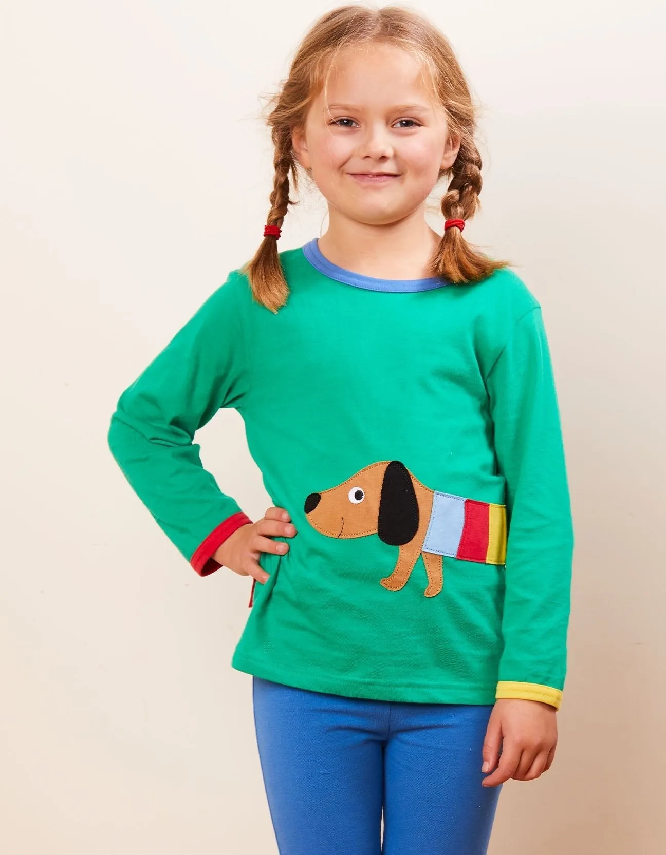 Organic Multi Sausage Dog Applique T-Shirt