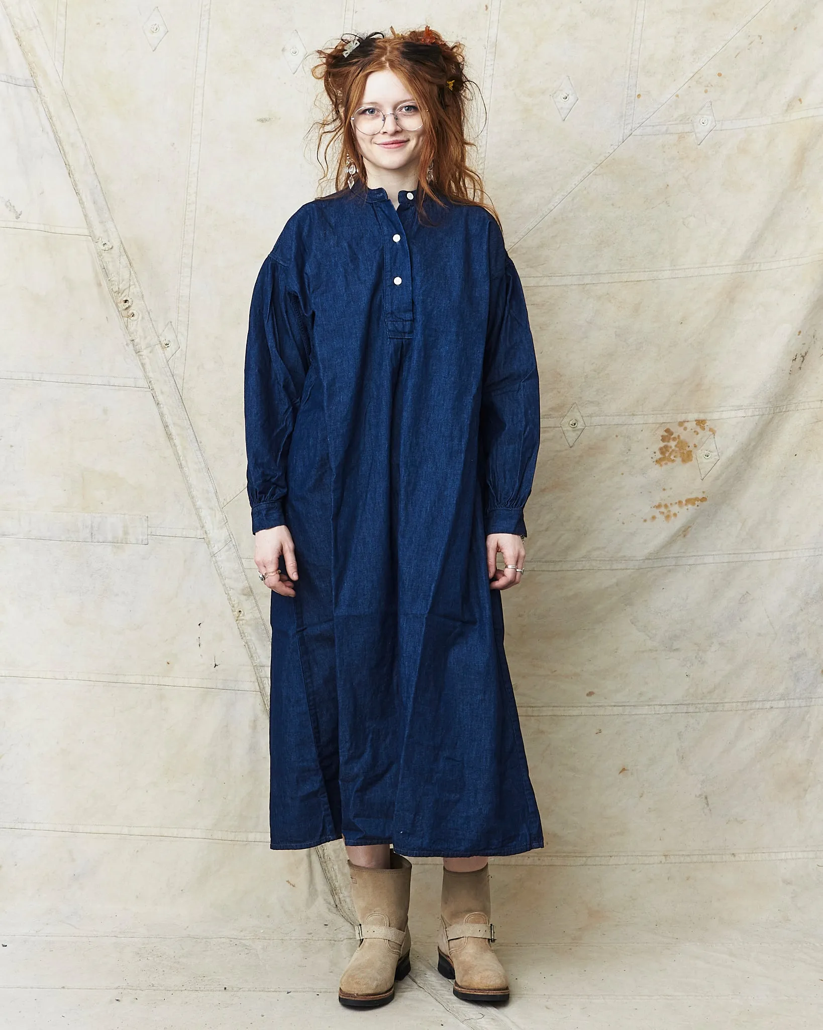 OrSlow 9536/9 Women's Denim Pull Over Dress